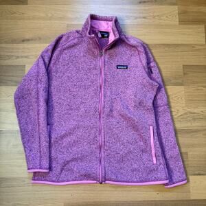 Women's Patagonia Heather Pink Better Sweater Fleece Full-Zip Ski Jacket Sz XL